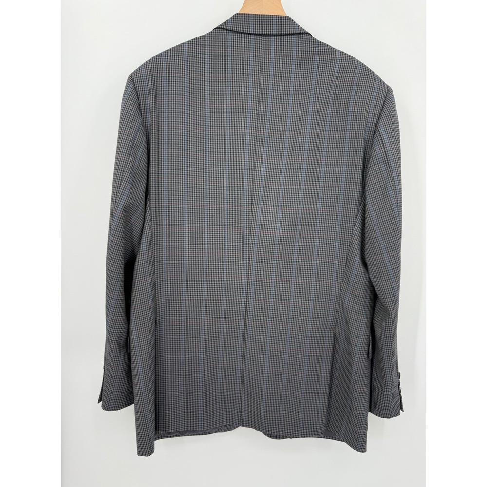 Joseph Abboud Sport Coat Mens 44L Blue‎ Gray Check Wool Blazer Jacket Made USA - Picture 3 of 11